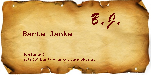 Barta Janka névjegykártya